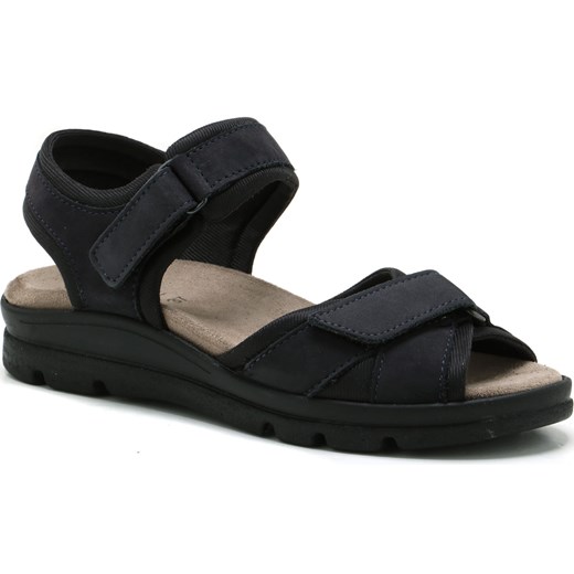 Granatowe sandały damskie Comfortabel na lato gładkie na rzepy 