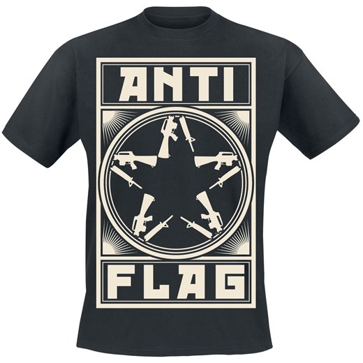T-shirt męski Anti-flag z napisem z krótkim rękawem 