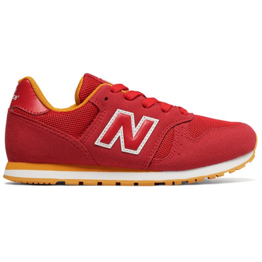 Czerwone buty sportowe dziecięce New Balance zamszowe 