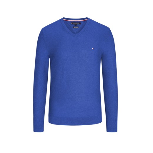 Sweter męski niebieski Tommy Hilfiger bez wzorów 