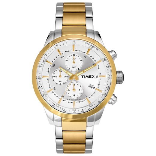 Zegarek męski złoty Timex TW000Y414 chronograf 50m