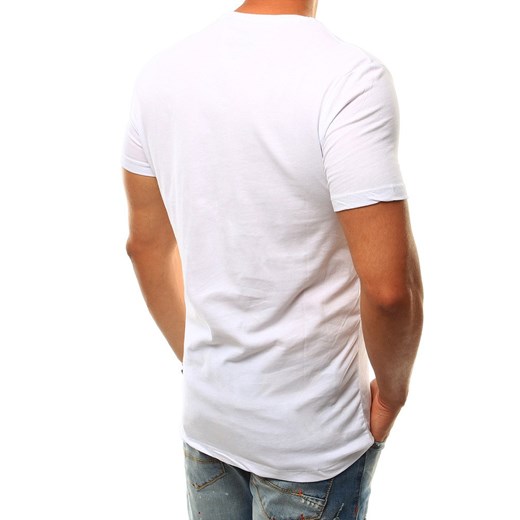 T-shirt męski z nadrukiem biały RX2507