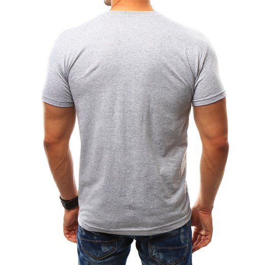 T-shirt męski z nadrukiem szary (rx2278)