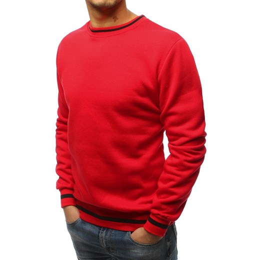 Bluza męska czerwona Dstreet bez wzorów 