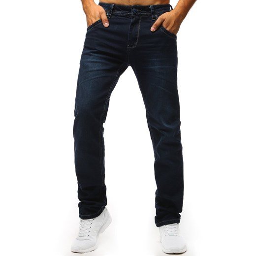 Spodnie jeansowe męskie granatowe (ux1307)