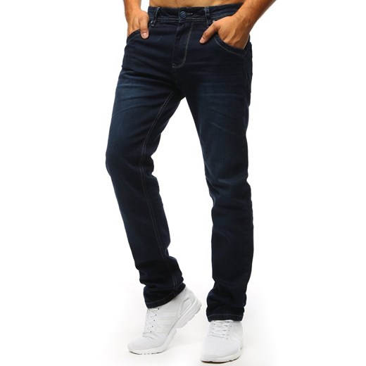 Spodnie jeansowe męskie granatowe (ux1307)