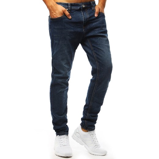 Spodnie jeansowe męskie niebieskie (ux1327)