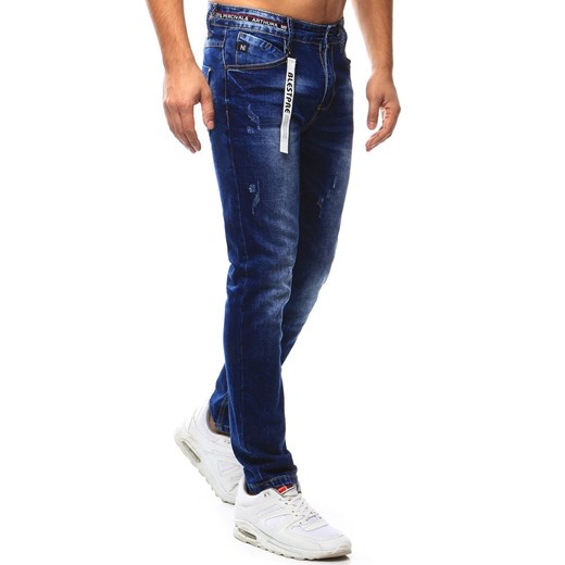 Spodnie jeansowe męskie niebieskie (ux1037)