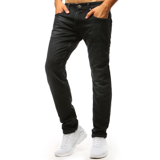 Spodnie jeansowe męskie czarne (ux1363)