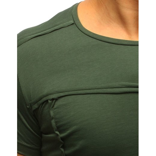 Dstreet t-shirt męski w nadruki zielony 