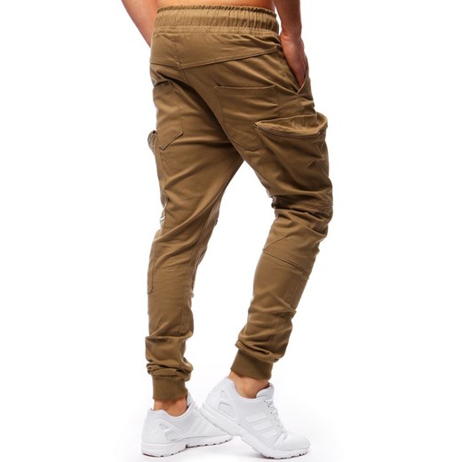 Spodnie męskie joggery kamelowe (ux1251)