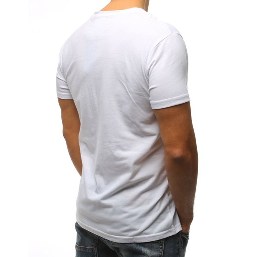 T-shirt męski Dstreet biały z krótkimi rękawami 