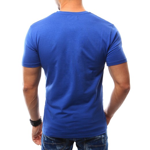 T-shirt męski z nadrukiem niebieski (rx2320)