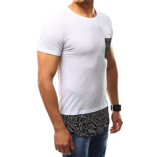 T-shirt męski z nadrukiem biały (rx2349)