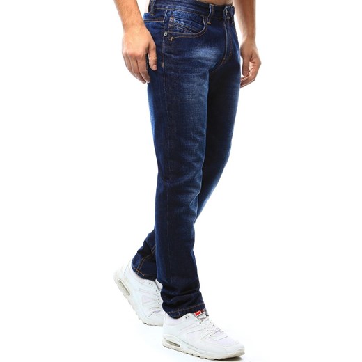 Spodnie jeansowe męskie granatowe (ux1057)