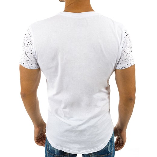 T-shirt męski z nadrukiem biały (rx2198)