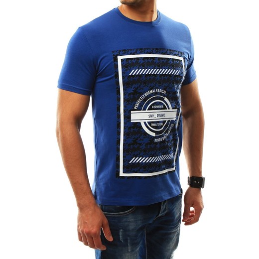 T-shirt męski z nadrukiem niebieski (rx2310)
