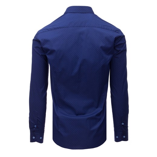 Koszula męska niebieska Dstreet elegancka z długim rękawem z klasycznym kołnierzykiem 