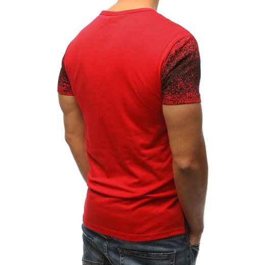 T-shirt męski Dstreet czerwony z krótkimi rękawami 
