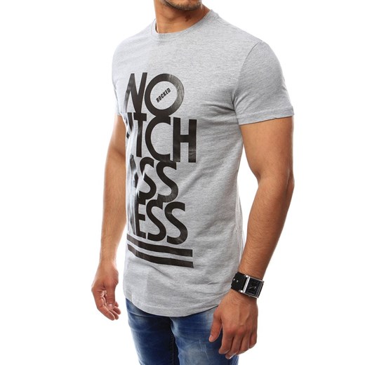 T-shirt męski z nadrukiem szary (rx2394)