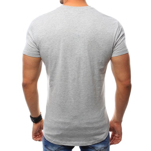 T-shirt męski z nadrukiem szary (rx2394)