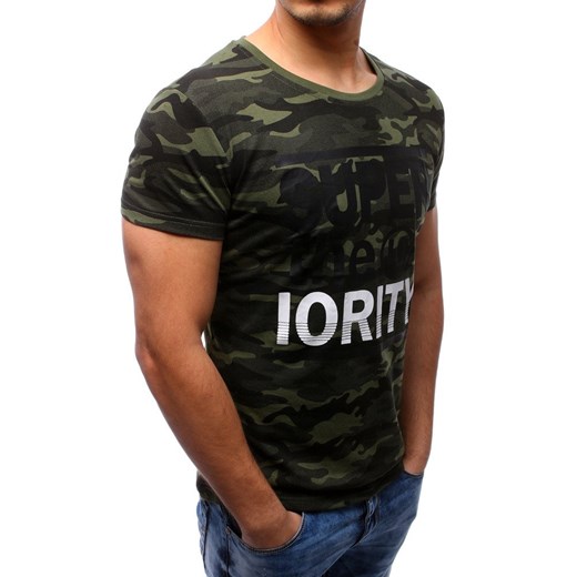 T-shirt męski z nadrukiem zielony (rx2765)