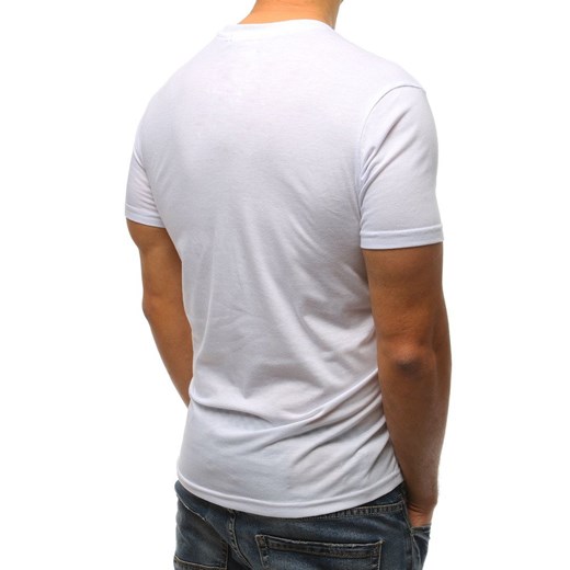 Biały t-shirt męski Dstreet z krótkim rękawem 