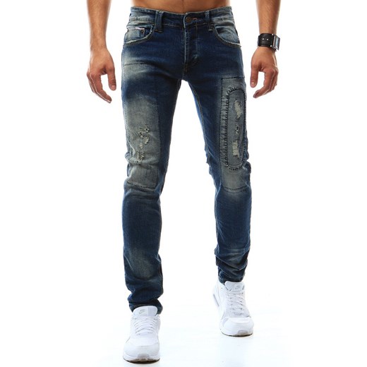 Spodnie jeansowe męskie niebieskie (ux0896)