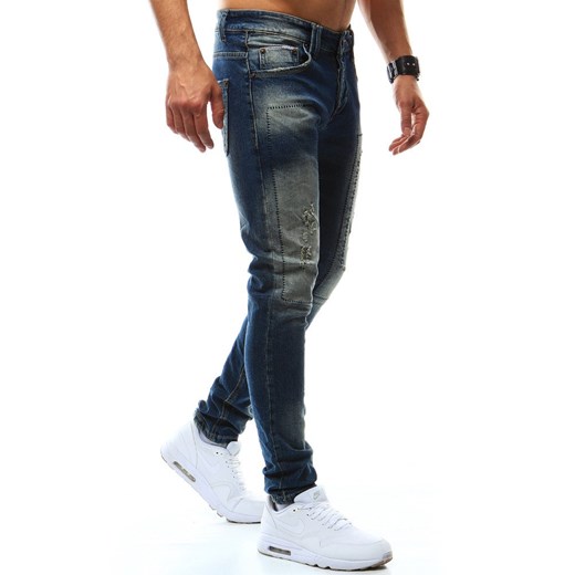 Spodnie jeansowe męskie niebieskie (ux0896)