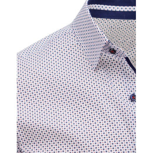 Koszula męska elegancka we wzory biała (dx1513)