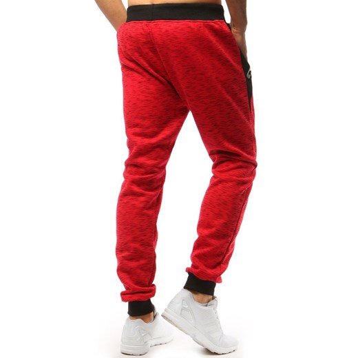 Spodnie męskie czerwone Dstreet w sportowym stylu na jesień 