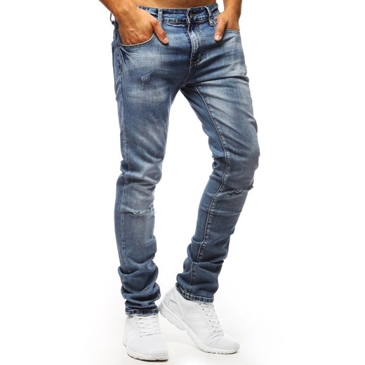 Spodnie jeansowe męskie niebieskie (ux1303)