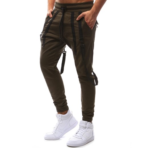Spodnie męskie joggery brązowe UX1126