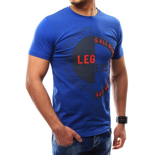 T-shirt męski z nadrukiem niebieski (rx2326)