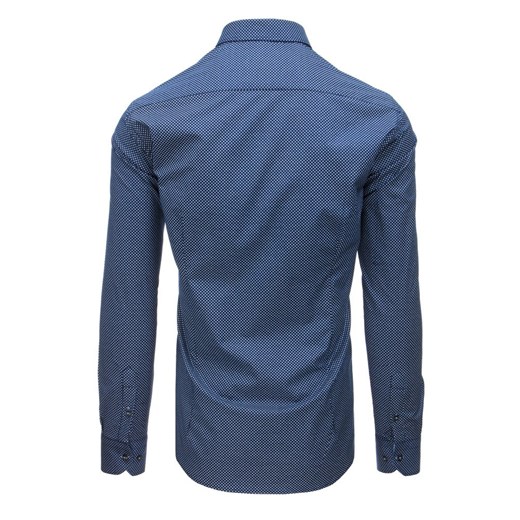 Koszula męska elegancka we wzory niebieska (dx1506)