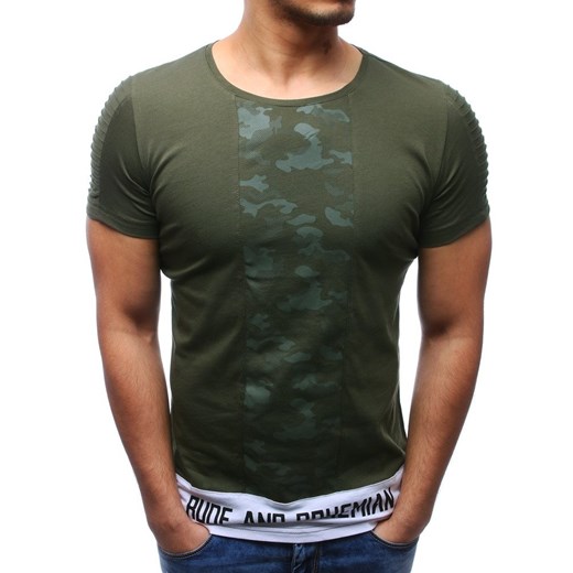 T-shirt męski z nadrukiem zielony (rx2188)