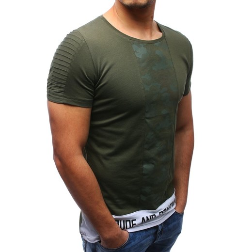 T-shirt męski z nadrukiem zielony (rx2188)