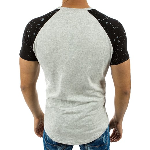 T-shirt męski z nadrukiem szary (rx2204)