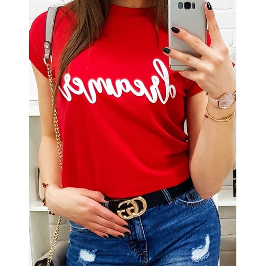 T-shirt damski DREAMER PREMIUM czerwony (ry0694)