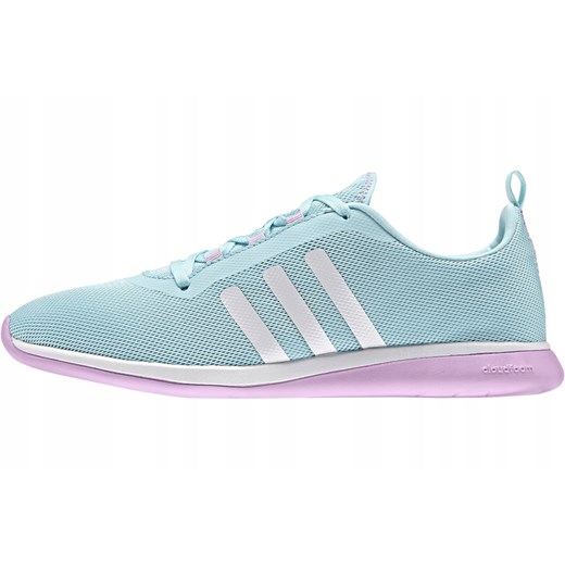 Buty sportowe damskie Adidas Neo do biegania cloudfoam gładkie płaskie sznurowane 