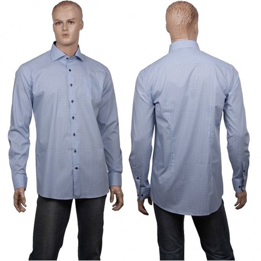 Bawełniana koszula męska Chiao w tonacji niebieskiej w kratkę Chiao  176-182 / 3XL mensklep