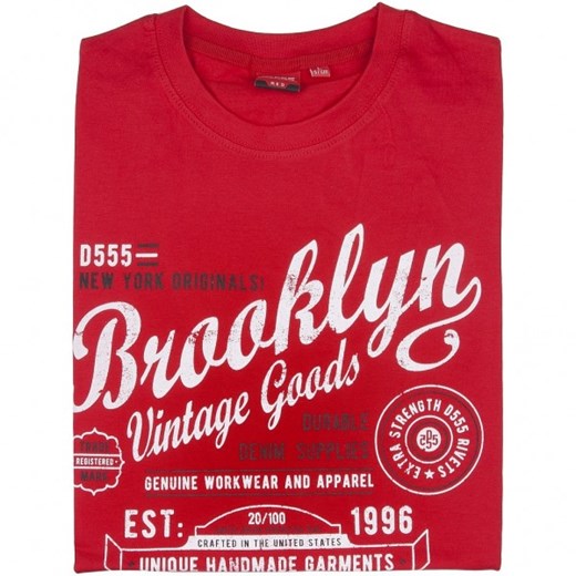 T-Shirt D555 NEAL Brooklyn - czerwona D555  M mensklep
