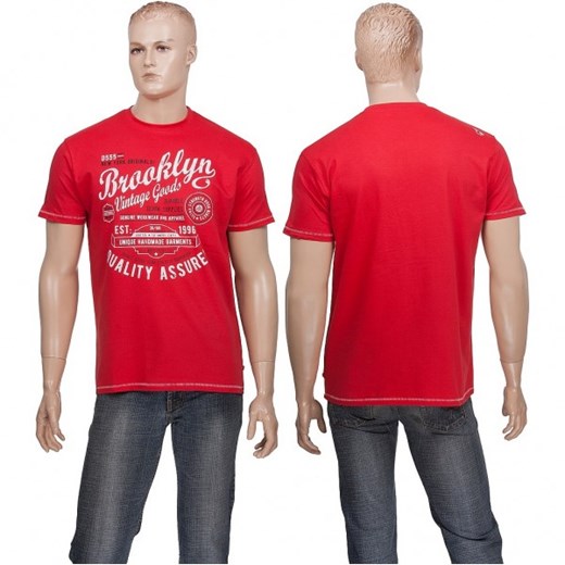 T-Shirt D555 NEAL Brooklyn - czerwona  D555 M mensklep