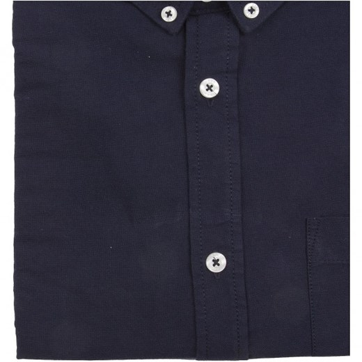 Granatowa koszula bawełniana D555 NORMAN o splocie płóciennym, z krótkim rękawem D555  S mensklep