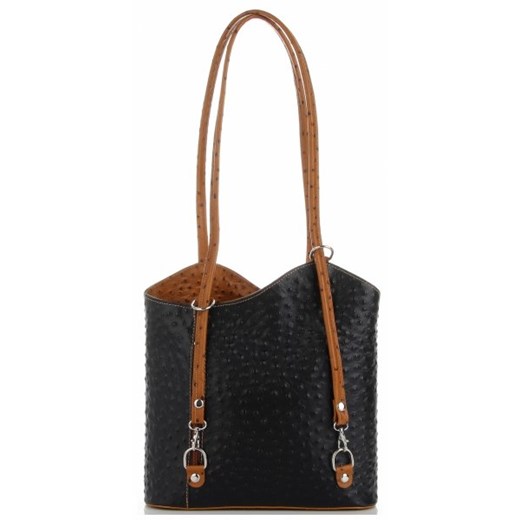 Shopper bag Genuine Leather bez dodatków czarna elegancka duża 
