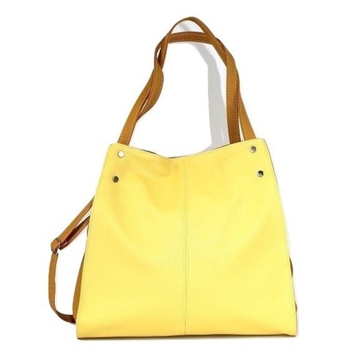 Żółta duża torebka damska worek shopper bag
