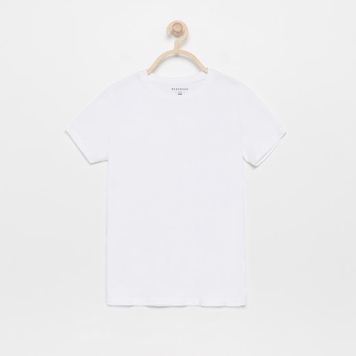 T-shirt chłopięce Reserved biały bez wzorów 
