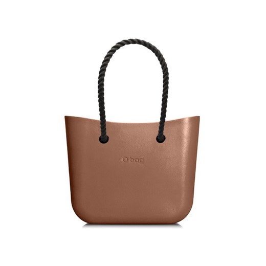 Shopper bag O Bag brązowa matowa na ramię bez dodatków 