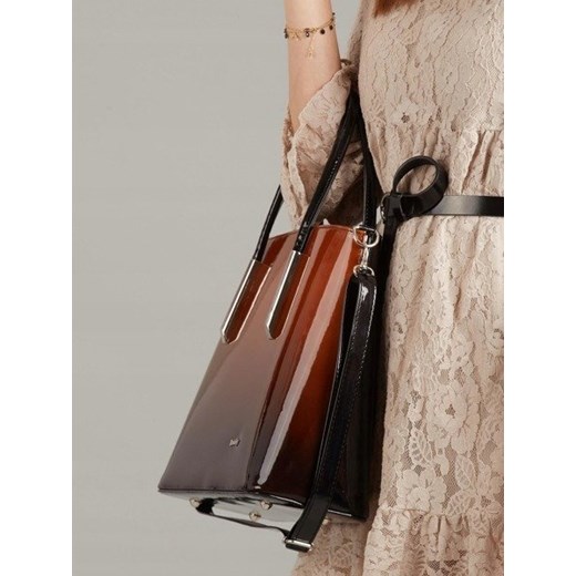 Shopper bag Rovicky na ramię lakierowana biznesowa 