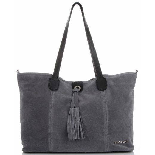 Shopper bag Vittoria Gotti duża skórzana na ramię elegancka 